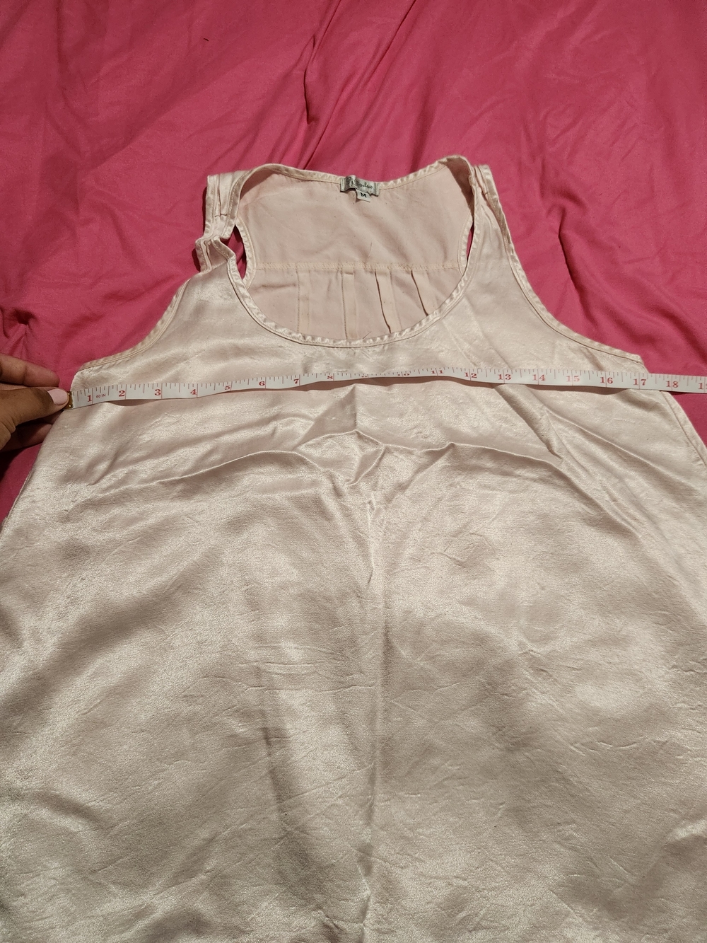 J.Harlow Laura Shiny Satin Blush Pink Two-Piece Pajama Set - Tank & Shorts - Picture 8 of 11